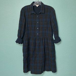 GAP Navy Plaid Baby Doll Pullover Shirt Dress